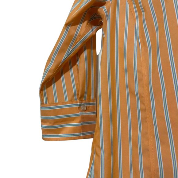Liz Claiborne Non-Iron Women's Striped Button Down Collared Cotton Blouse - Picture 6 of 11